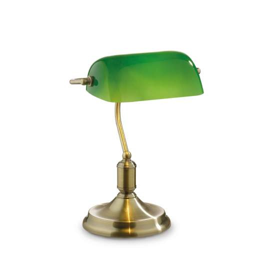 Lampade Da Scrivania - Ufficio Classico Lawyer Metallo Ottone Brunito 1 Luce E27 045030