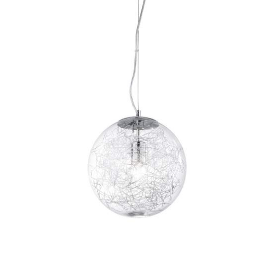 Sospensione Moderna Mapa Vetro Cromo 1 Luce E27 D30Cm 045115