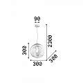 Sospensione Moderna Mapa Vetro Cromo 1 Luce E27 D30Cm 045115