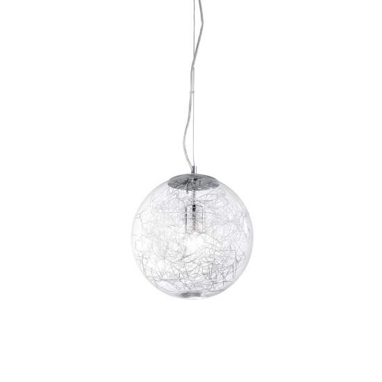 Sospensione Moderna Mapa Vetro Cromo 1 Luce E27 D40Cm 045122