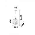 Sospensione Moderna Mapa Vetro Cromo 1 Luce E27 D40Cm 045122