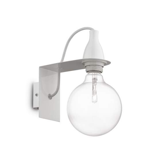 Applique Moderna Minimal Metallo Bianco 1 Luce E27 8W 3000K Luce Calda 045191
