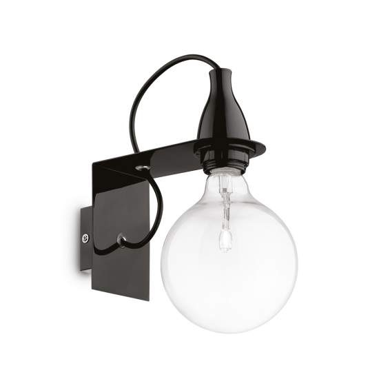 Applique Moderna Minimal Metallo Nero 1 Luce E27 8W 3000K Luce Calda 045214