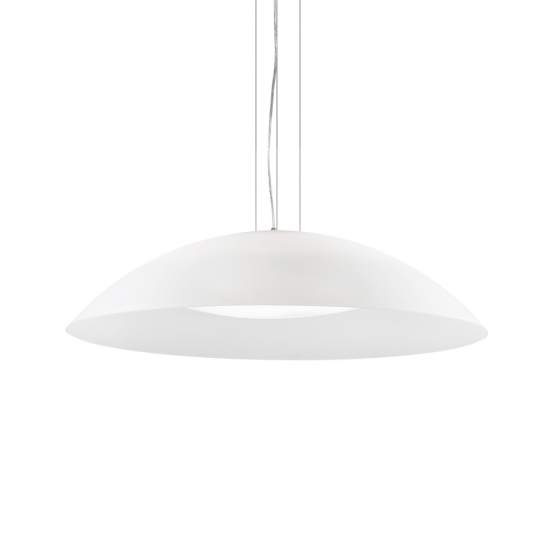Sospensione Moderna Lena Vetro Bianco 3 Luci E27 D74Cm 052786