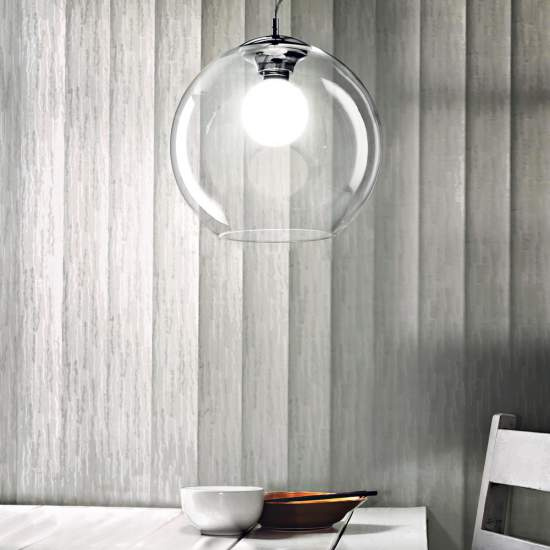 Sospensione Moderna Nemo Metallo Trasparente 1 Luce E27 D30Cm 052809