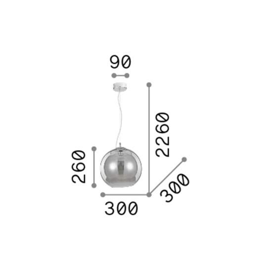 Sospensione Moderna Nemo Metallo Trasparente 1 Luce E27 D30Cm 052809