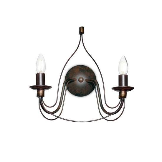 Applique Shabby Chic-Provenzale Corte Metallo Nero 2 Luci E14 057200