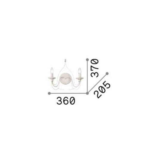 Applique Shabby Chic-Provenzale Corte Metallo Nero 2 Luci E14 057200