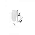 Applique Moderna Round Paul Metallo Bianco 2 Luci 3W 3000K Luce Calda 060620