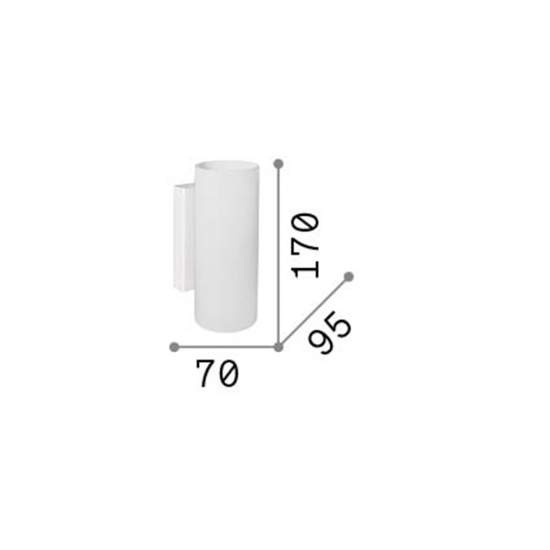 Applique Moderna Round Paul Metallo Bianco 2 Luci 3W 3000K Luce Calda 060620