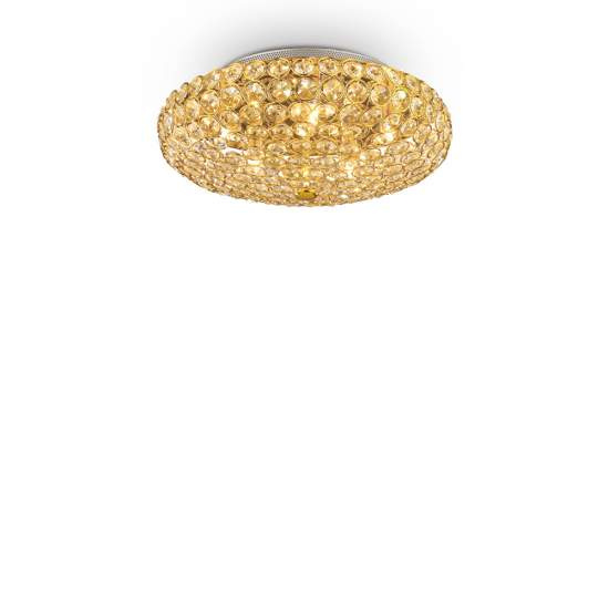 Plafoniera Contemporanea King Metallo-Cristallo Oro 5 Luci G9 3W 3000K 073187