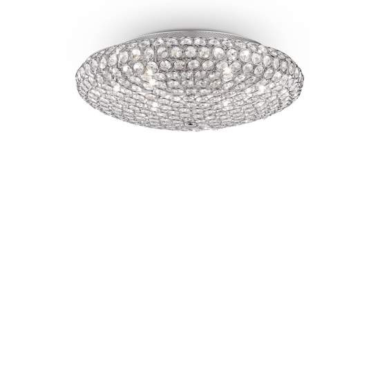 Plafoniera Contemporanea King Metallo-Cristallo Cromo 9 Luci G9 3W 3000K 073255