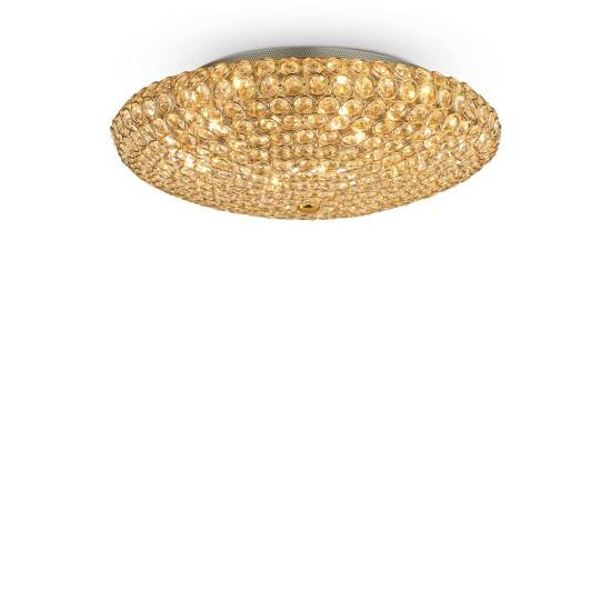 Plafoniera Contemporanea King Metallo-Cristallo Oro 9 Luci G9 3W 3000K 073262