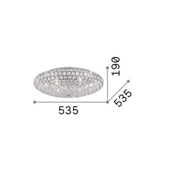 Plafoniera Contemporanea King Metallo-Cristallo Oro 9 Luci G9 3W 3000K 073262