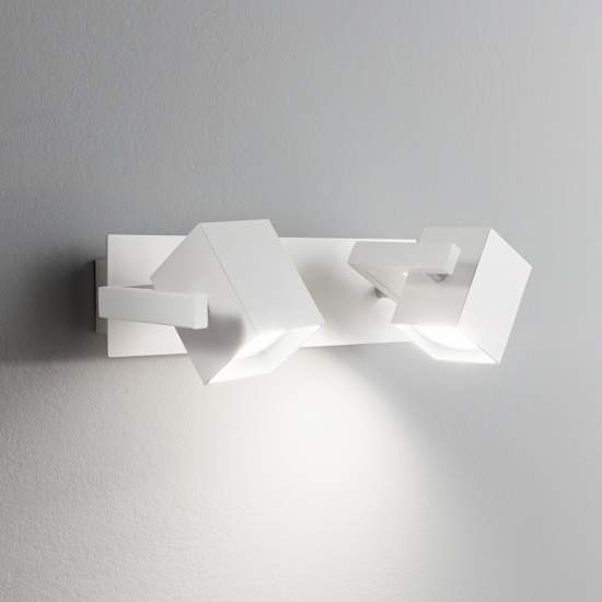 Applique Moderna Mouse Metallo Bianco 2 Luci Gu10 073545