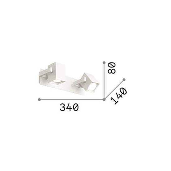 Applique Moderna Mouse Metallo Bianco 2 Luci Gu10 073545