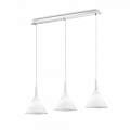 Sospensione Moderna Cocktail Vetro Bianco 3 Luci E14 074245
