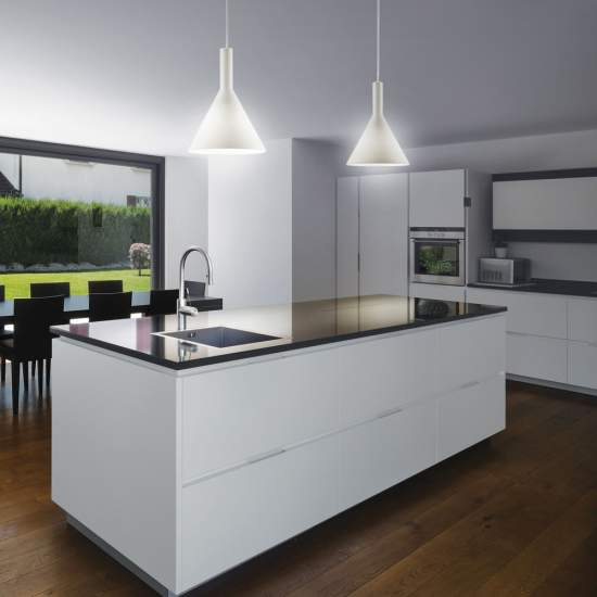 Sospensione Moderna Cocktail Vetro Bianco 1 Luce E27 074313
