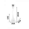 Sospensione Moderna Cocktail Vetro Bianco 1 Luce E27 074313