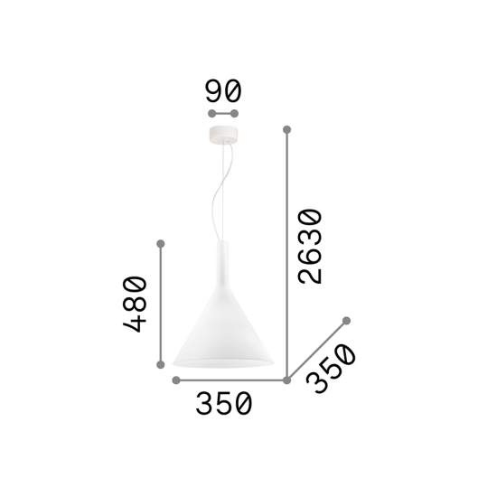 Sospensione Moderna Cocktail Vetro Bianco 1 Luce E27 074313