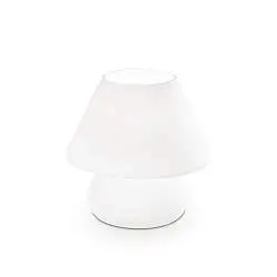 Lampada Da Scrivania-Ufficio Moderna Prato Vetro Bianco 1 Luce E27 Big