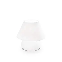 Lampada Da Scrivania-Ufficio Moderna Prato Vetro Bianco 1 Luce E27 Small