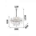 Lampadario Classico Florian Metallo-Cristallo Cromo 18 Luci E14 075150
