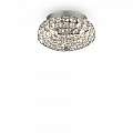Plafoniera Contemporanea King Metallo-Cristallo Cromo 3 Luci G9 3W 3000K 075389