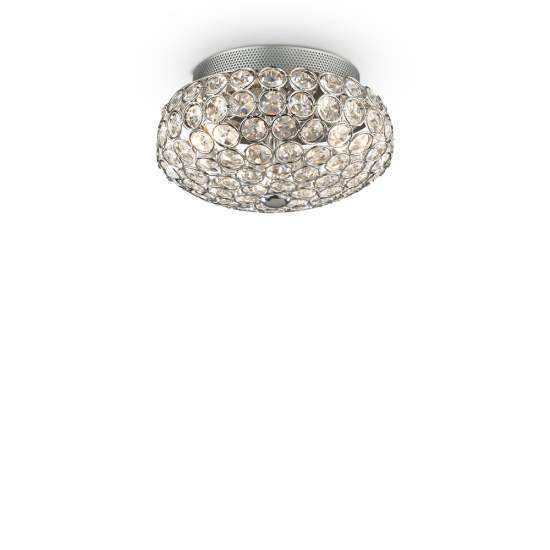 Plafoniera Contemporanea King Metallo-Cristallo Cromo 3 Luci G9 3W 3000K 075389
