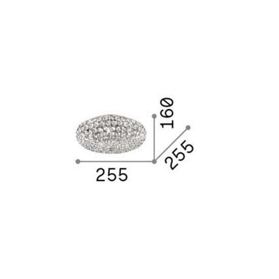 Plafoniera Contemporanea King Metallo-Cristallo Cromo 3 Luci G9 3W 3000K 075389