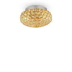 Plafoniera Contemporanea King Metallo-Cristallo Oro 3 Luci G9 3W 3000K