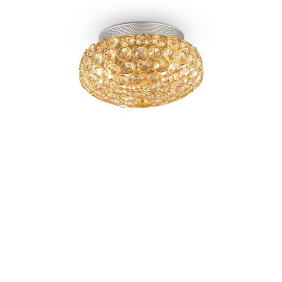 Plafoniera Contemporanea King Metallo-Cristallo Oro 3 Luci G9 3W 3000K 075402