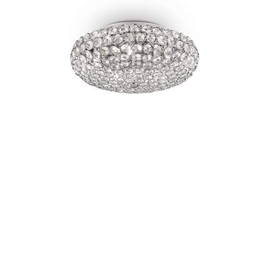 Plafoniera Contemporanea King Metallo-Cristallo Cromo 5 Luci G9 3W 3000K 075419