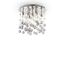 Plafoniera Contemporanea Moonlight Metallo-Cristallo Cromo 8 Luci G9 3W 3000K