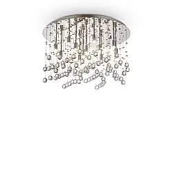 Plafoniera Contemporanea Moonlight Metallo-Cristallo Cromo 12 Luci G9 3W 3000K