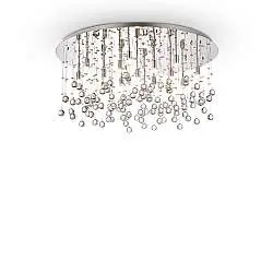 Plafoniera Contemporanea Moonlight Metallo-Cristallo Cromo 15 Luci G9 3W 3000K