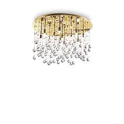 Plafoniera Contemporanea Moonlight Metallo-Cristallo Oro 12 Luci G9 3W 3000K