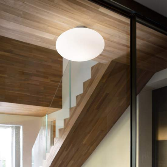 Plafoniera Moderna Candy Vetro Bianco 1 Luce E27 086781