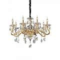 Lampadario Classico Negresco Metallo-Cristallo Oro 8 Luci E14 087764