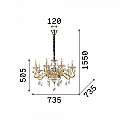 Lampadario Classico Negresco Metallo-Cristallo Oro 8 Luci E14 087764