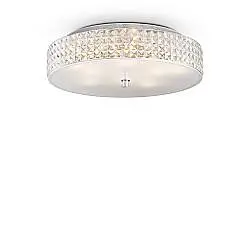 Plafoniera Contemporanea Roma Metallo-Cristallo Cromo 9 Luci 3W 3000K Luce Calda