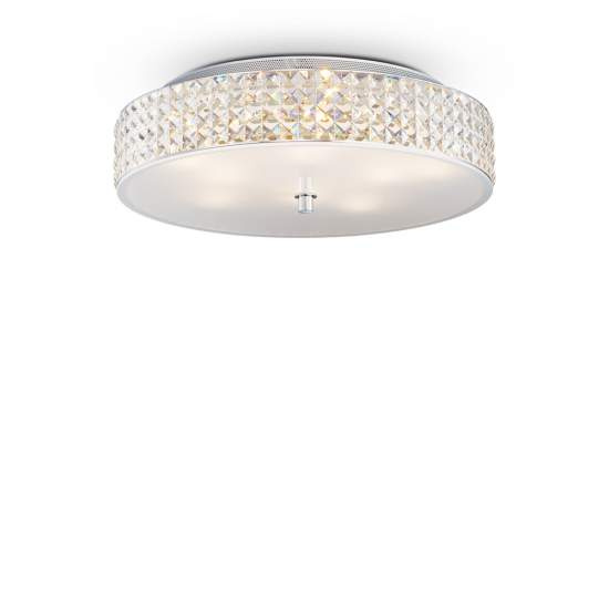 Plafoniera Contemporanea Roma Metallo-Cristallo Cromo 9 Luci 3W 3000K Luce Calda 087863