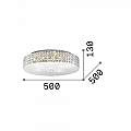 Plafoniera Contemporanea Roma Metallo-Cristallo Cromo 9 Luci 3W 3000K Luce Calda 087863
