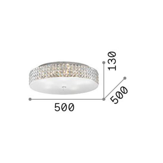 Plafoniera Contemporanea Roma Metallo-Cristallo Cromo 9 Luci 3W 3000K Luce Calda 087863
