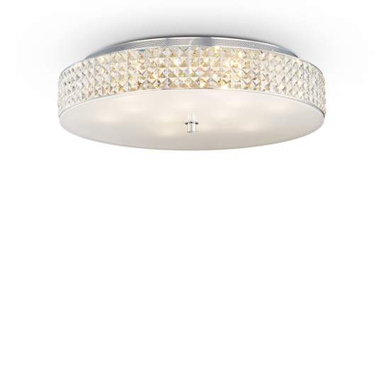 Plafoniera Contemporanea Roma Metallo-Cristallo Cromo 12 Luci 3W 3000K 087870