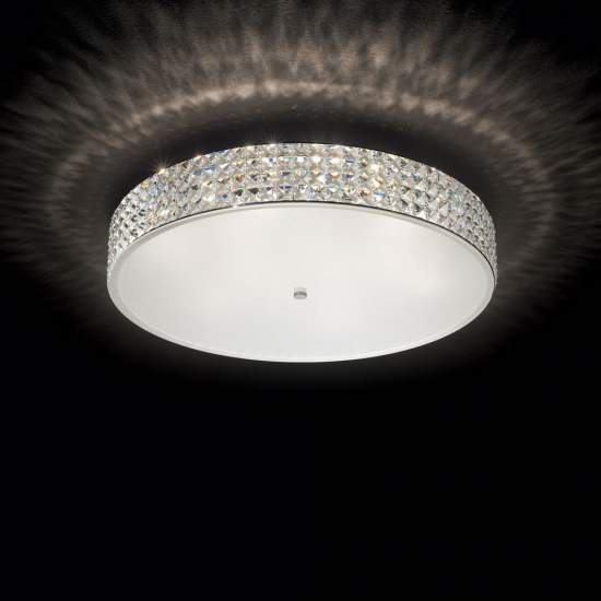 Plafoniera Contemporanea Roma Metallo-Cristallo Cromo 12 Luci 3W 3000K 087870