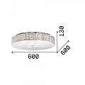 Plafoniera Contemporanea Roma Metallo-Cristallo Cromo 12 Luci 3W 3000K 087870