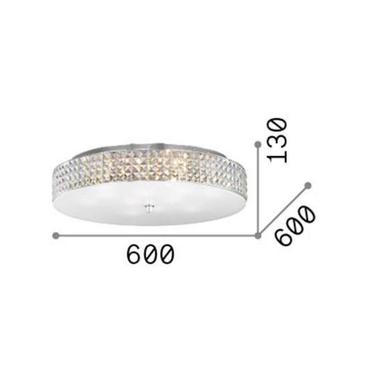 Plafoniera Contemporanea Roma Metallo-Cristallo Cromo 12 Luci 3W 3000K 087870