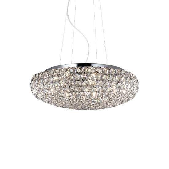 Sospensione Contemporanea King Metallo-Cristallo Cromo 7 Luci G9 3W 3000K 087979
