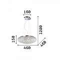 Sospensione Contemporanea King Metallo-Cristallo Cromo 7 Luci G9 3W 3000K 087979